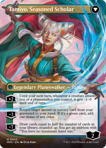 Tamiyo, Inquisitive Student // Tamiyo, Seasoned Scholar (Borderless) [Modern Horizons 3] Magic: The Gathering