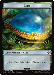 Clue // Treasure Double-Sided Token (Surge Foil) [FINAL FANTASY Commander Tokens] Magic: The Gathering