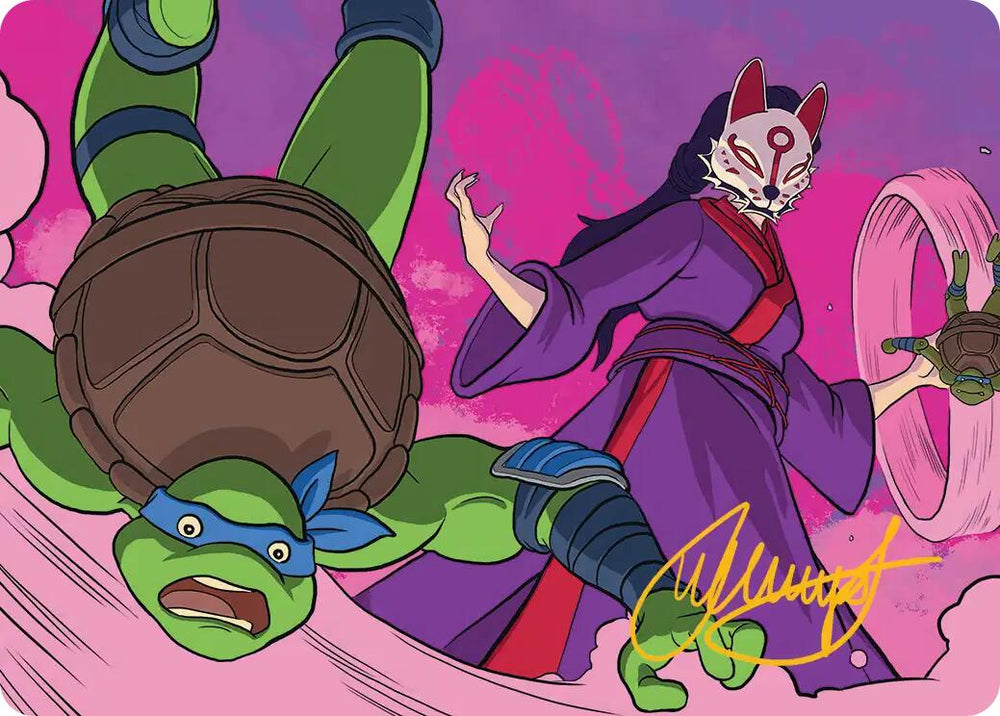 Kitsune's Technique Art Card (Gold-Stamped Signature) [Teenage Mutant Ninja Turtles Art Series] Magic: The Gathering