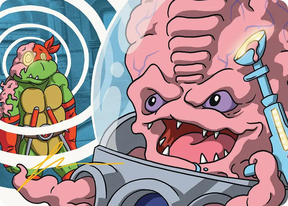 Krang, Master Mind Art Card (25/54) (Gold-Stamped Signature) [Teenage Mutant Ninja Turtles Art Series] Magic: The Gathering