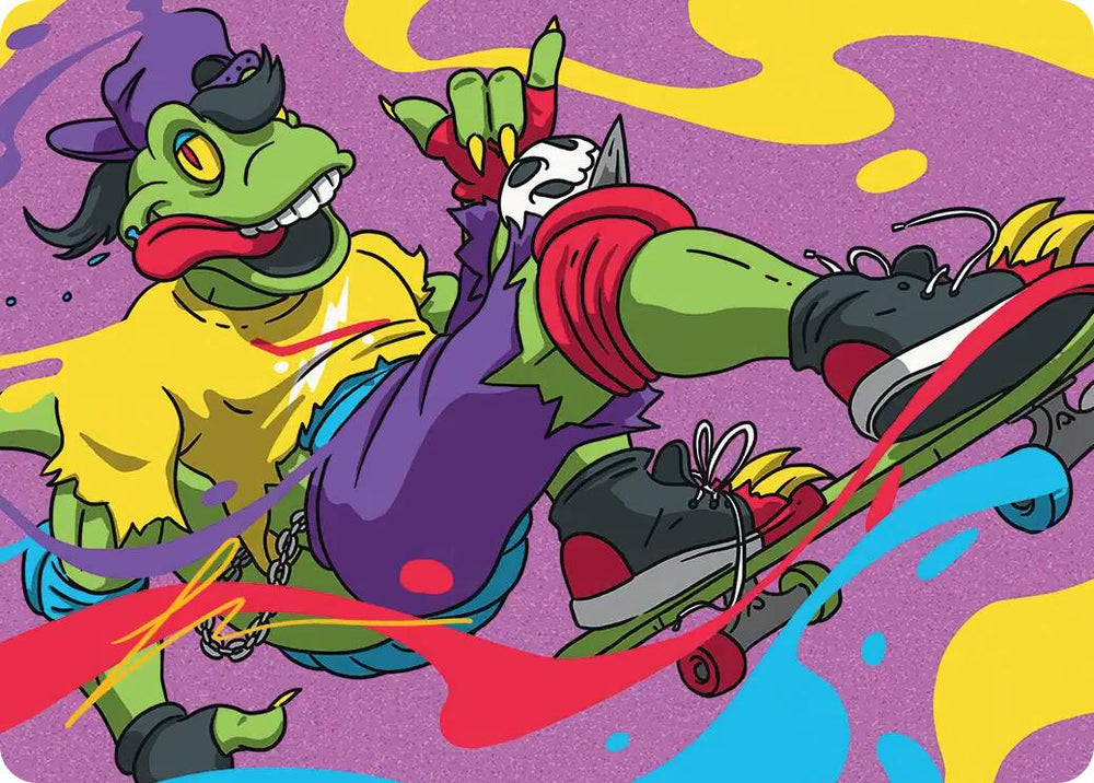 Mondo Gecko Art Card (Gold-Stamped Signature) [Teenage Mutant Ninja Turtles Art Series] Magic: The Gathering