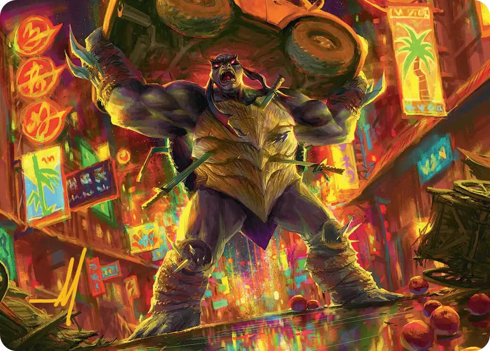 Slash, Reptile Rampager Art Card (Gold-Stamped Signature) [Teenage Mutant Ninja Turtles Art Series] Magic: The Gathering