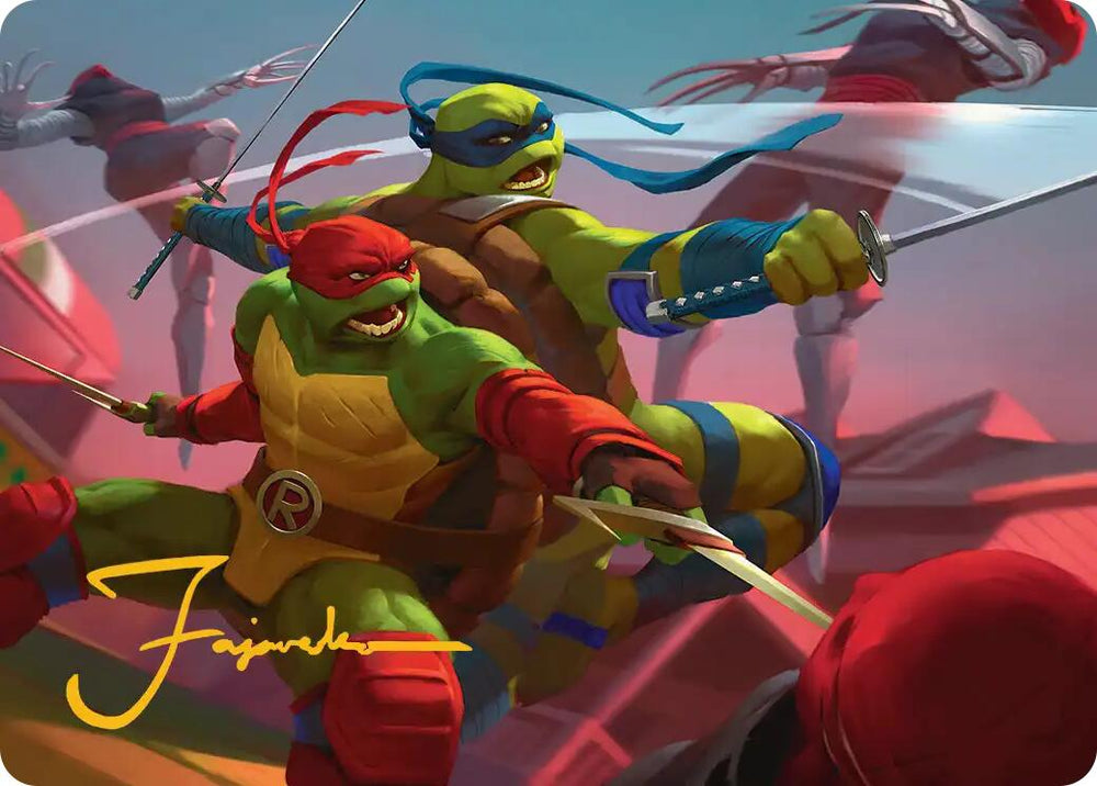 Raph & Leo, Sibling Rivals Art Card (Gold-Stamped Signature) [Teenage Mutant Ninja Turtles Art Series] Magic: The Gathering