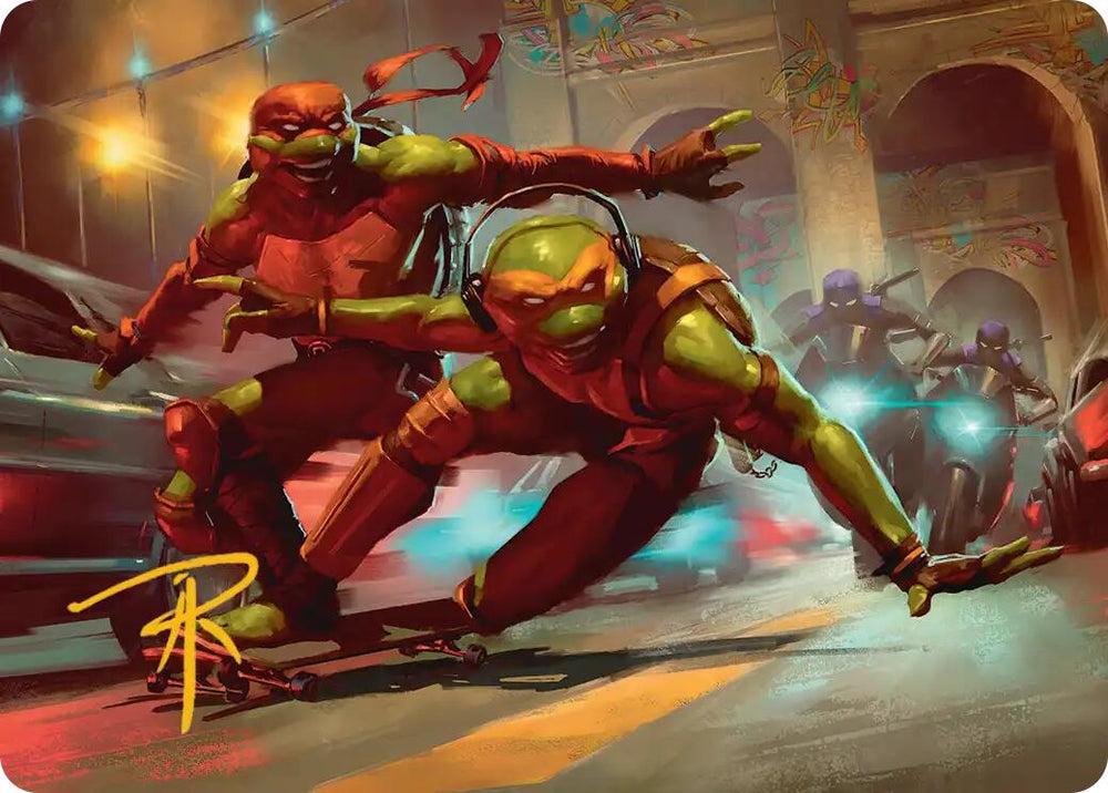 Raph & Mikey, Troublemakers Art Card (Gold-Stamped Signature) [Teenage Mutant Ninja Turtles Art Series] Magic: The Gathering