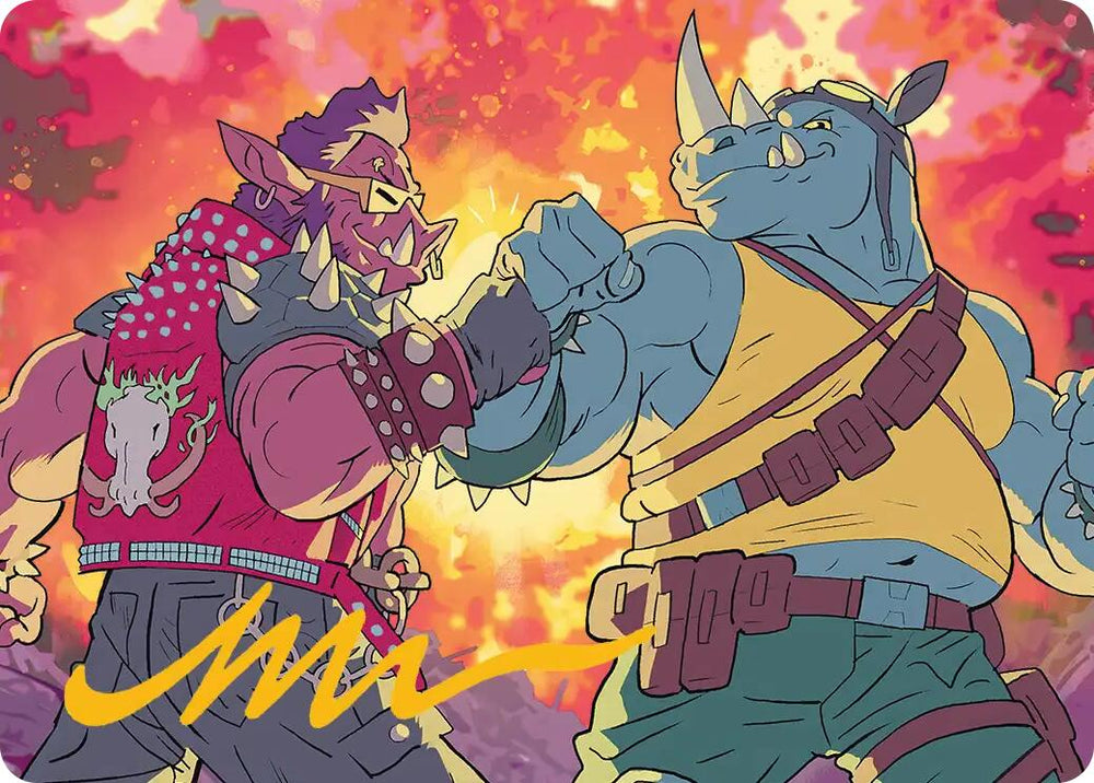 Bebop & Rocksteady Art Card (Gold-Stamped Signature) [Teenage Mutant Ninja Turtles Art Series] Magic: The Gathering