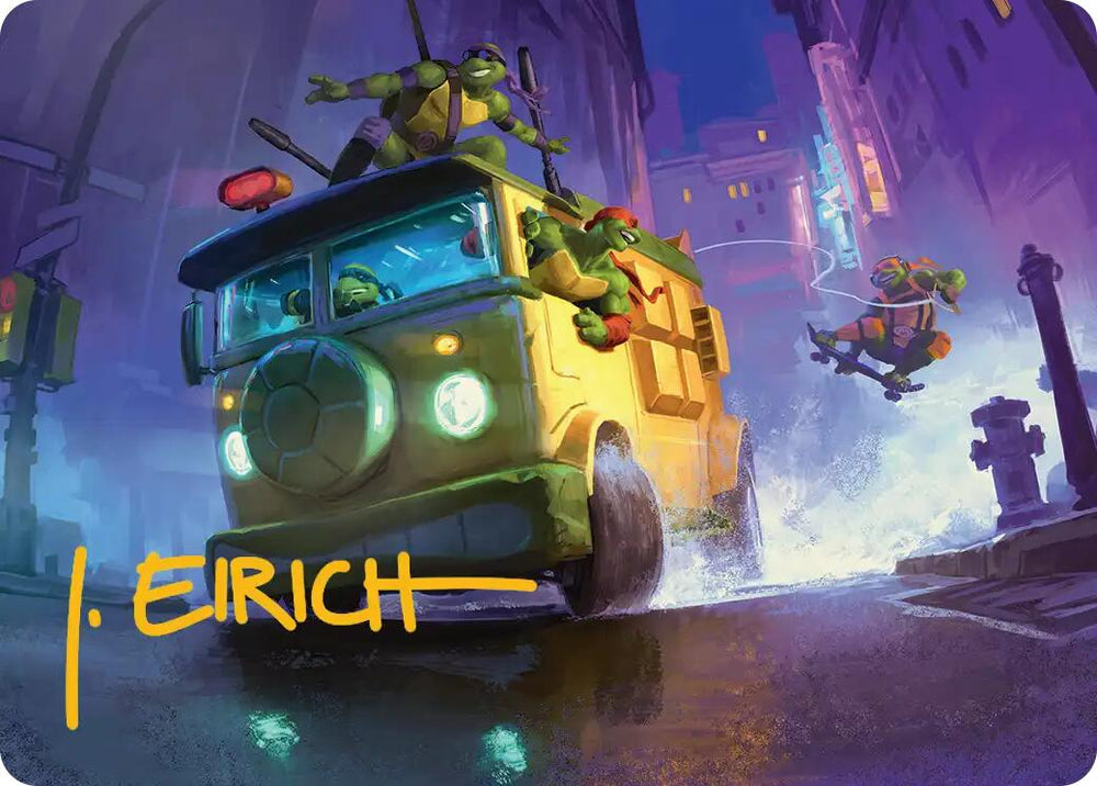Turtle Van Art Card (Gold-Stamped Signature) [Teenage Mutant Ninja Turtles Art Series] Magic: The Gathering