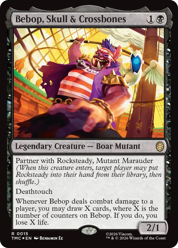 Bebop, Skull & Crossbones (Surge Foil) [Teenage Mutant Ninja Turtles Commander] Magic: The Gathering