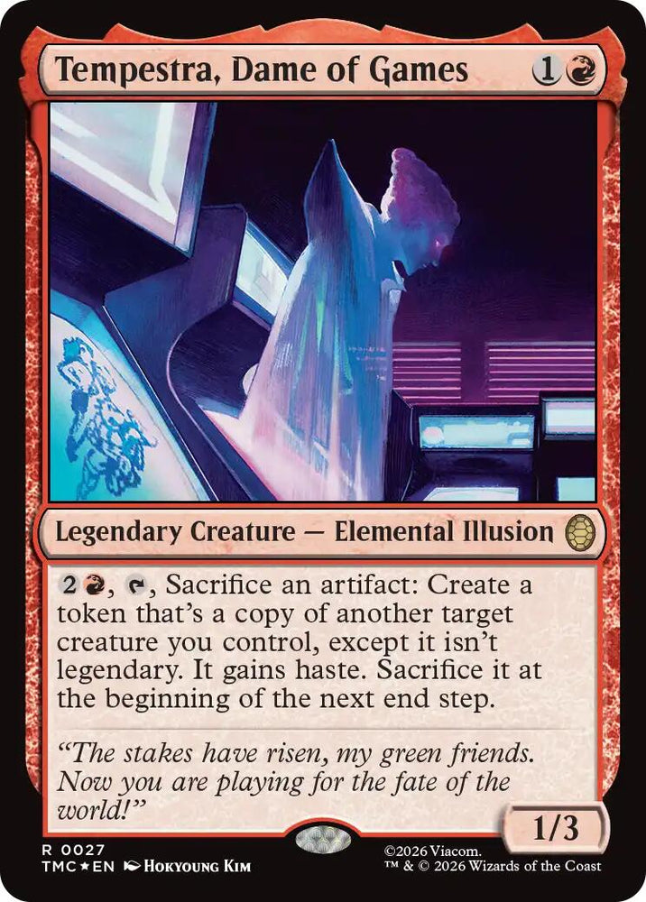 Tempestra, Dame of Games (Surge Foil) [Teenage Mutant Ninja Turtles Commander] Magic: The Gathering