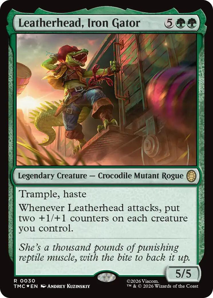 Leatherhead, Iron Gator (Surge Foil) [Teenage Mutant Ninja Turtles Commander] Magic: The Gathering