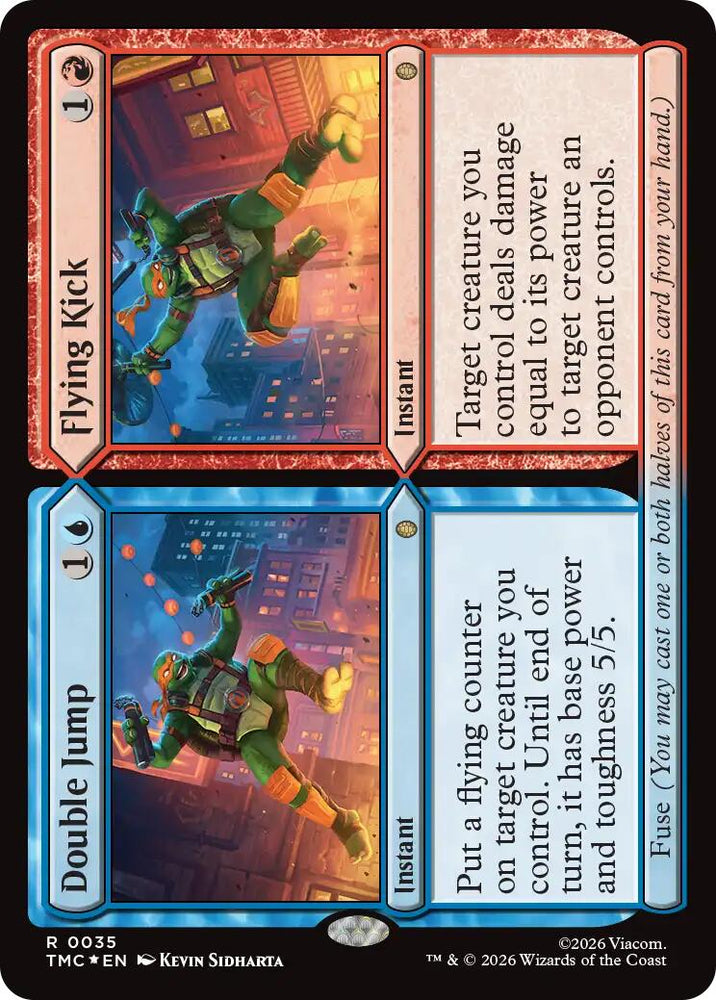 Double Jump // Flying Kick (Surge Foil) [Teenage Mutant Ninja Turtles Commander] Magic: The Gathering