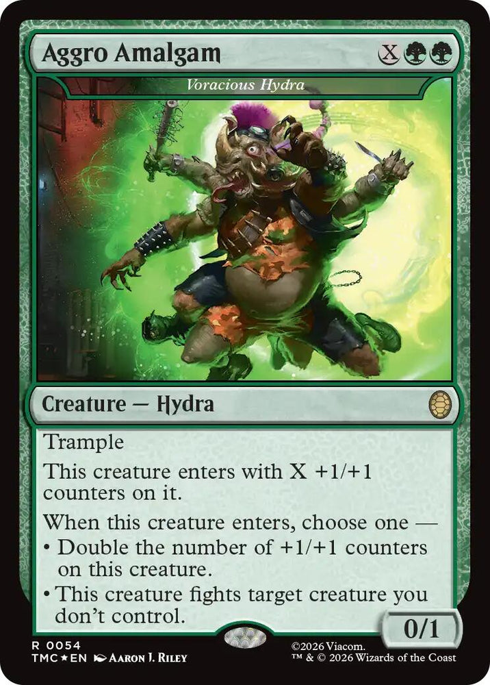 Aggro Amalgam - Voracious Hydra (Surge Foil) [Teenage Mutant Ninja Turtles Commander] Magic: The Gathering