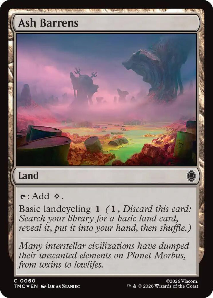 Ash Barrens (Surge Foil) [Teenage Mutant Ninja Turtles Commander] Magic: The Gathering