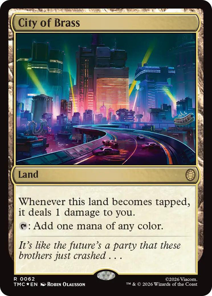 City of Brass (Surge Foil) [Teenage Mutant Ninja Turtles Commander] Magic: The Gathering