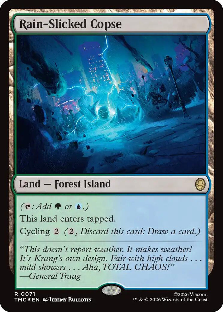 Rain-Slicked Copse (Surge Foil) [Teenage Mutant Ninja Turtles Commander] Magic: The Gathering