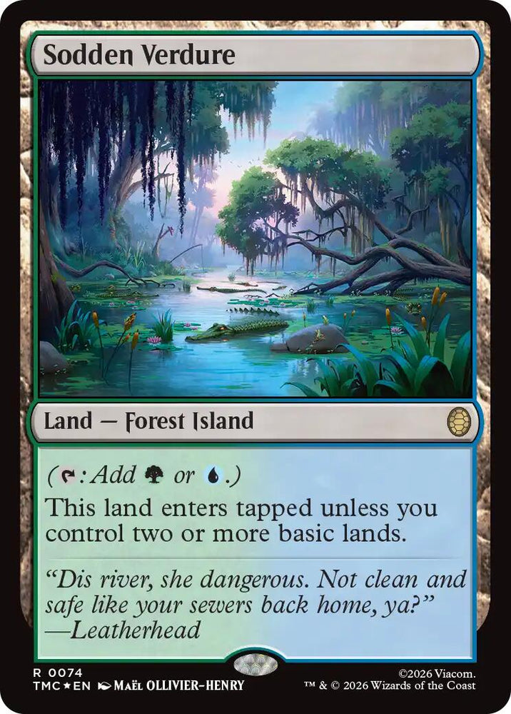 Sodden Verdure (Surge Foil) [Teenage Mutant Ninja Turtles Commander] Magic: The Gathering