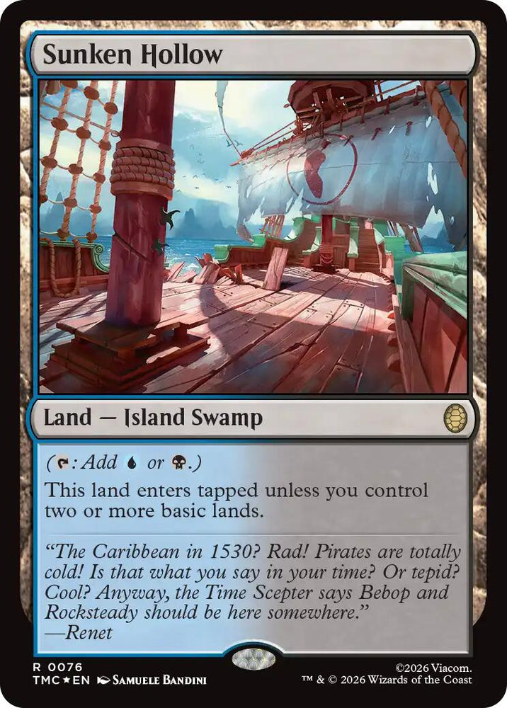 Sunken Hollow (Surge Foil) [Teenage Mutant Ninja Turtles Commander] Magic: The Gathering