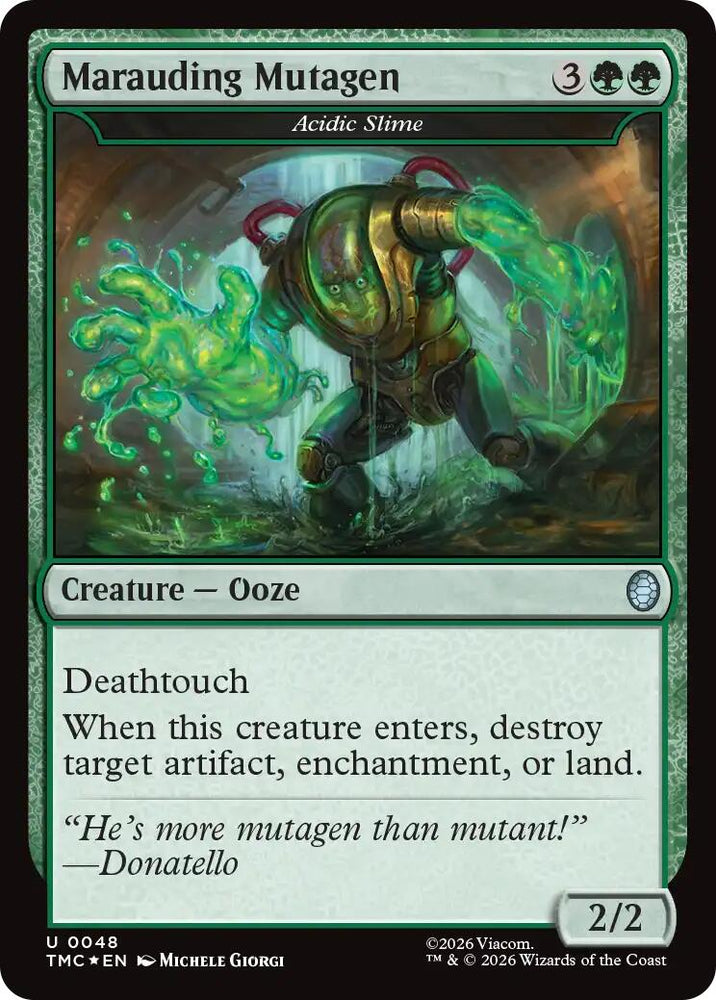 Marauding Mutagen - Acidic Slime (Surge Foil) [Teenage Mutant Ninja Turtles Commander] Magic: The Gathering
