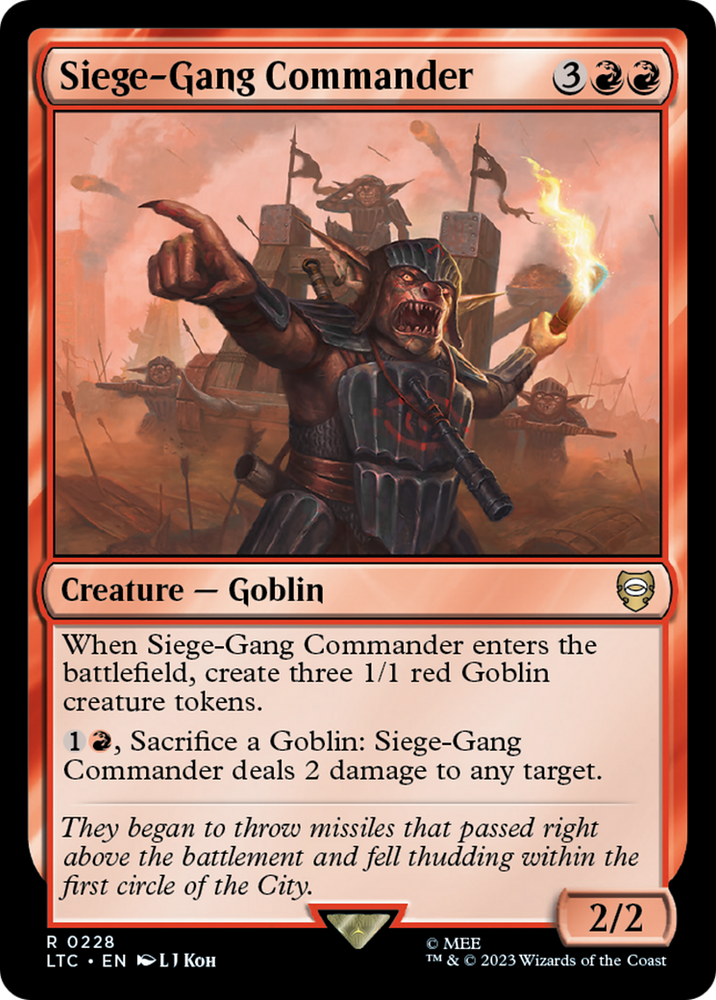 Siege-Gang Commander [The Lord of the Rings: Tales of Middle-Earth Commander] Magic: The Gathering