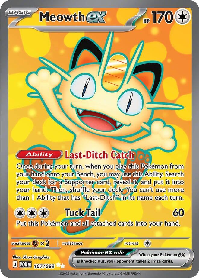 Meowth ex (107/088) [Mega Evolution: Perfect Order] Pokémon