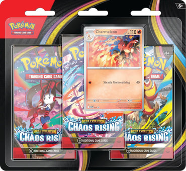 Mega Evolution: Chaos Rising 3 Pack Blister (Charmeleon) Pokémon