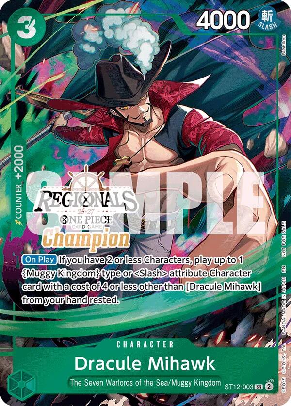 Dracule Mihawk (Regionals Champion Card Set 26-27) [One Piece Promotion Cards] Bandai