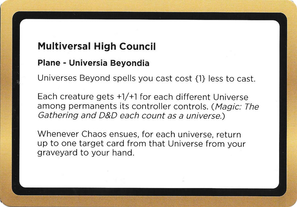 Multiversal High Council (Black Lotus Unknown Planechase) [Oversize Cards] Magic: The Gathering