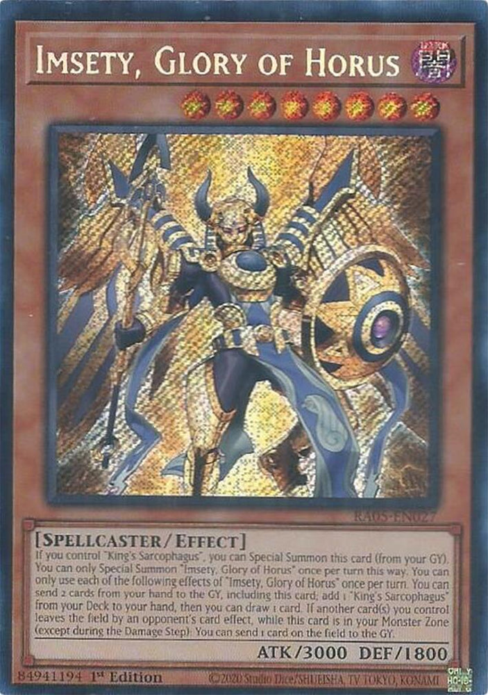 Imsety, Glory of Horus (Secret Rare) [RA05-EN027] Secret Rare Yu-Gi-Oh!