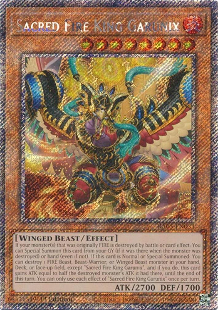 Sacred Fire King Garunix (Platinum Secret Rare) [RA05-EN031] Platinum Secret Rare Yu-Gi-Oh!