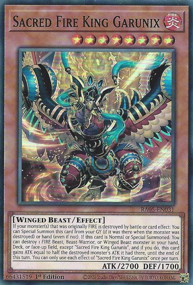Sacred Fire King Garunix [RA05-EN031] Super Rare Yu-Gi-Oh!