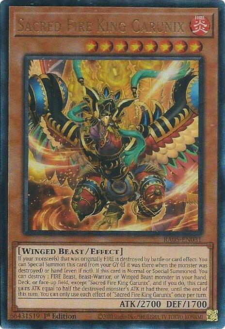Sacred Fire King Garunix (Ultimate Rare) [RA05-EN031] Ultimate Rare Yu-Gi-Oh!