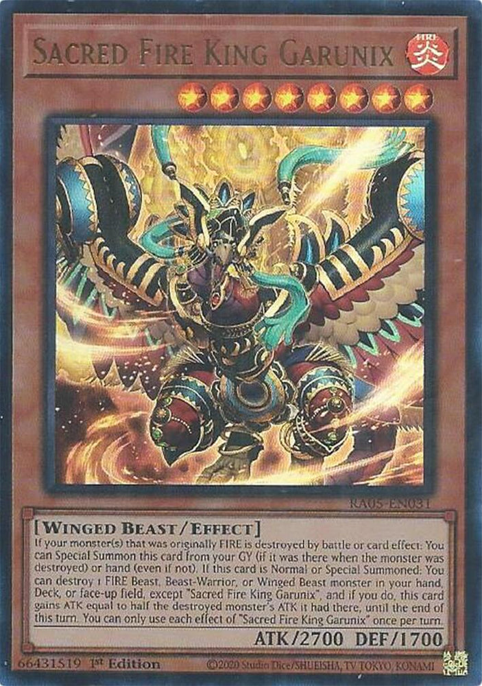 Sacred Fire King Garunix (Ultra Rare) [RA05-EN031] Ultra Rare Yu-Gi-Oh!
