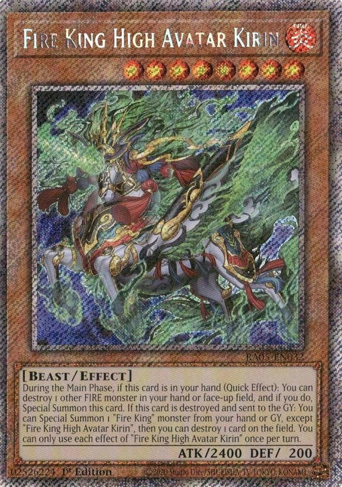 Fire King High Avatar Kirin (Platinum Secret Rare) [RA05-EN032] Platinum Secret Rare Yu-Gi-Oh!