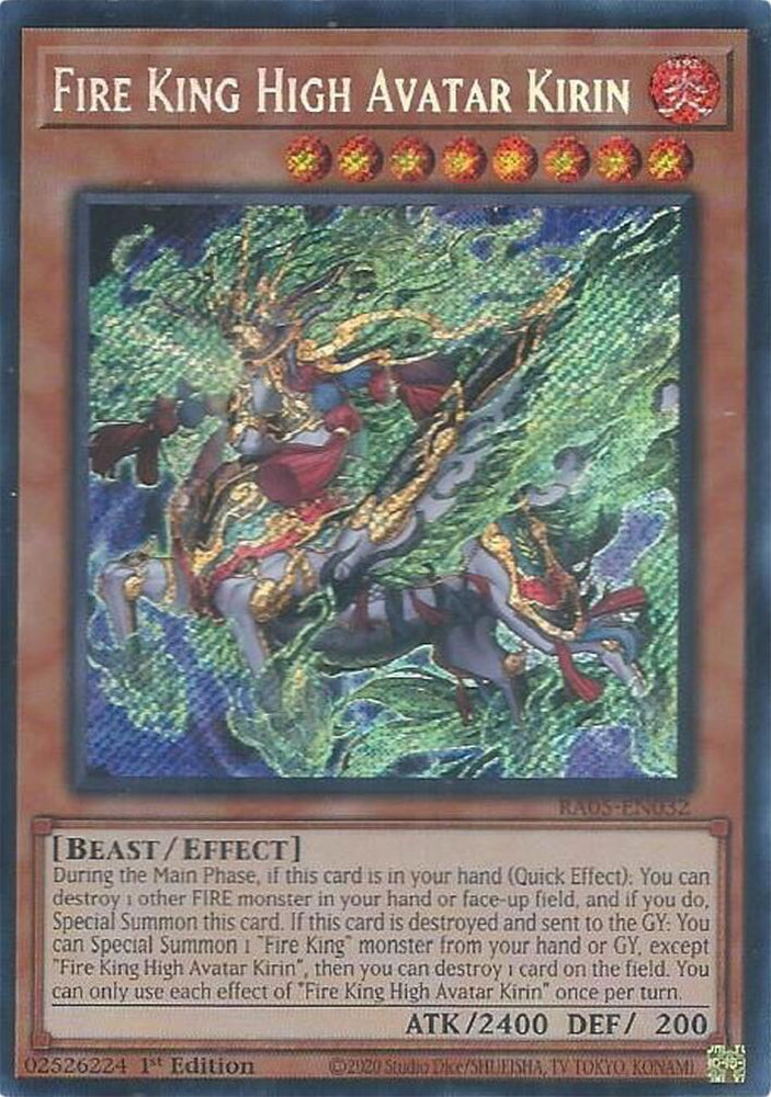 Fire King High Avatar Kirin (Secret Rare) [RA05-EN032] Secret Rare Yu-Gi-Oh!