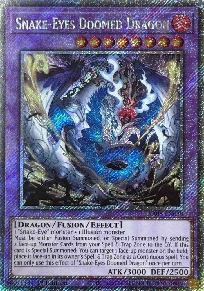 Snake-Eyes Doomed Dragon (Platinum Secret Rare) [RA05-EN039] Platinum Secret Rare Yu-Gi-Oh!