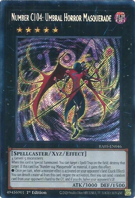 Number C104: Umbral Horror Masquerade (Secret Rare) [RA05-EN046] Secret Rare Yu-Gi-Oh!
