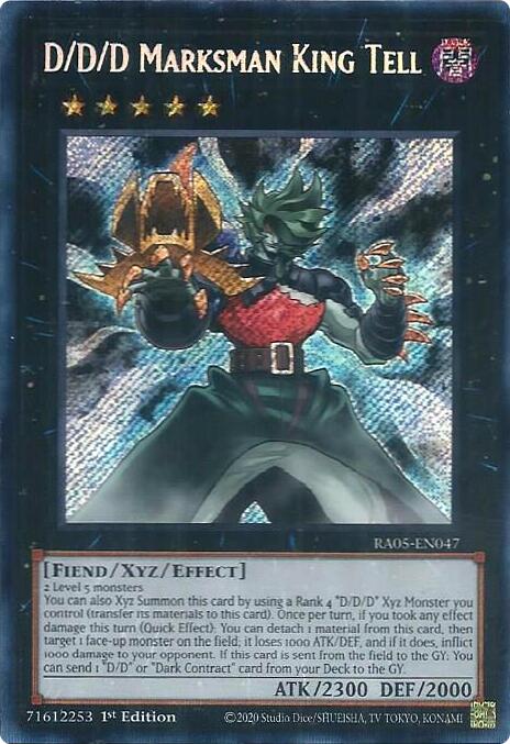 D/D/D Marksman King Tell (Secret Rare) [RA05-EN047] Secret Rare Yu-Gi-Oh!