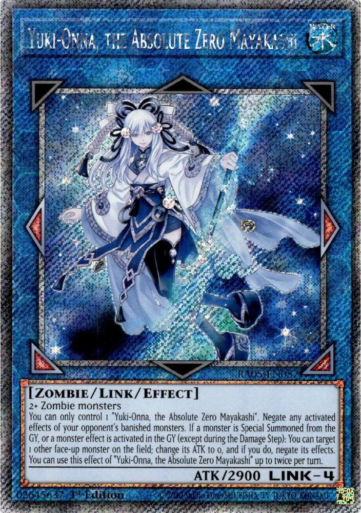 Yuki-Onna, the Absolute Zero Mayakashi (Platinum Secret Rare) [RA05-EN057] Platinum Secret Rare Yu-Gi-Oh!