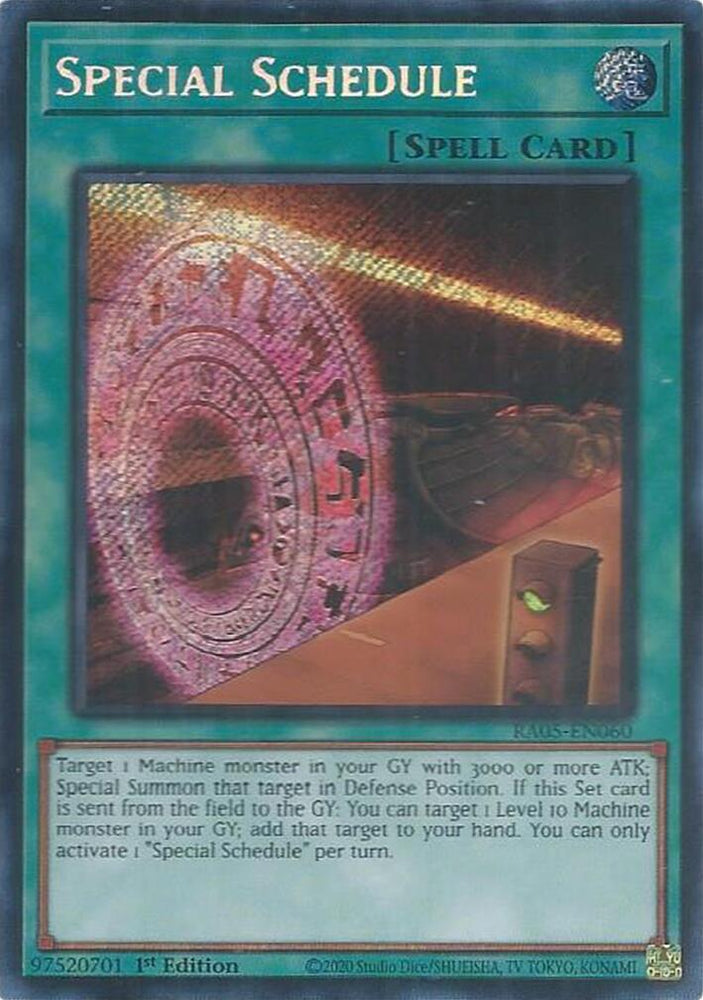 Special Schedule (Secret Rare) [RA05-EN060] Secret Rare Yu-Gi-Oh!