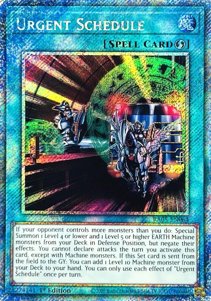 Urgent Schedule (Platinum Secret Rare) [RA05-EN064] Platinum Secret Rare Yu-Gi-Oh!