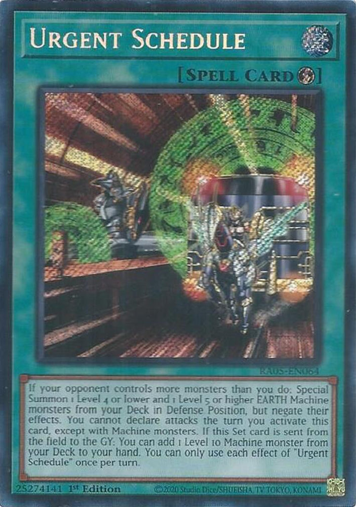Urgent Schedule (Secret Rare) [RA05-EN064] Secret Rare Yu-Gi-Oh!
