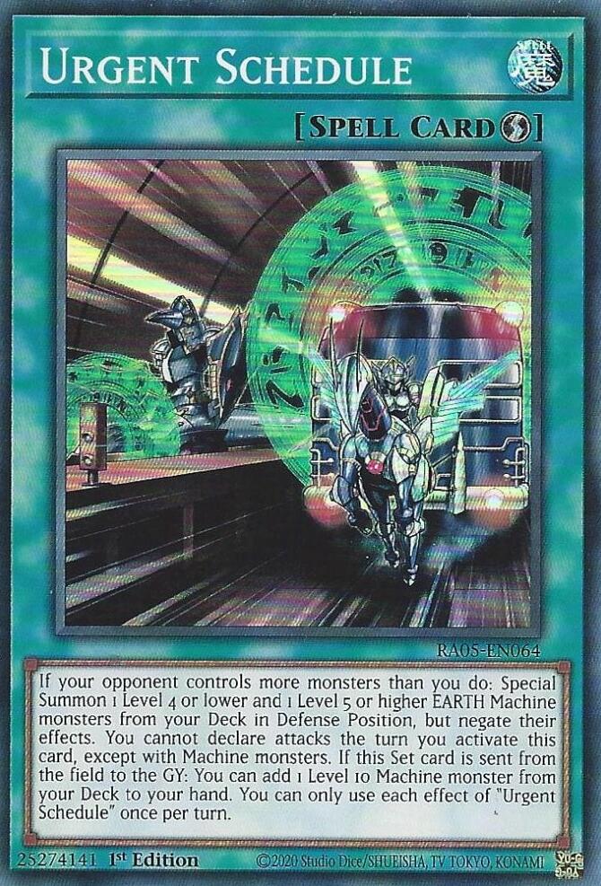 Urgent Schedule [RA05-EN064] Super Rare Yu-Gi-Oh!