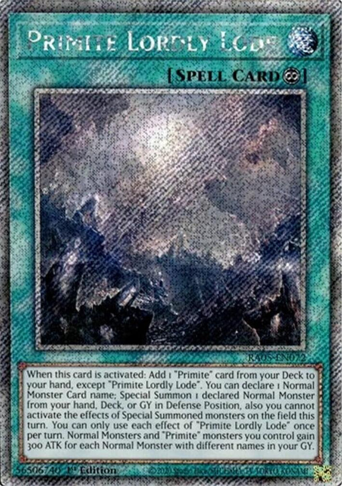 Primite Lordly Lode (Platinum Secret Rare) [RA05-EN072] Platinum Secret Rare Yu-Gi-Oh!
