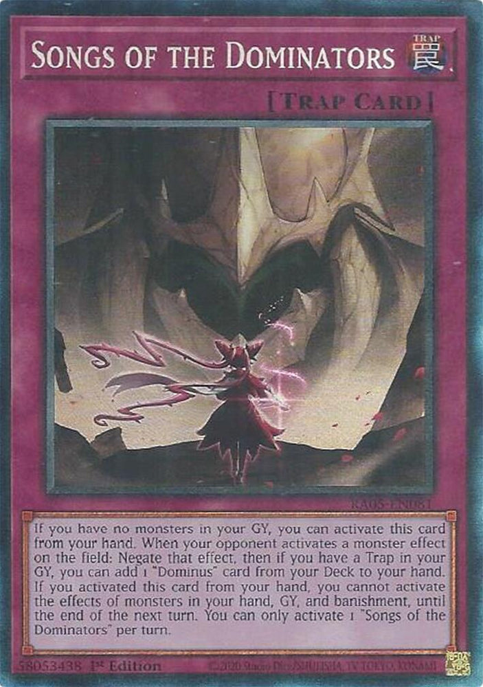 Songs of the Dominators (Collector's Rare) [RA05-EN081] Collector's Rare Yu-Gi-Oh!