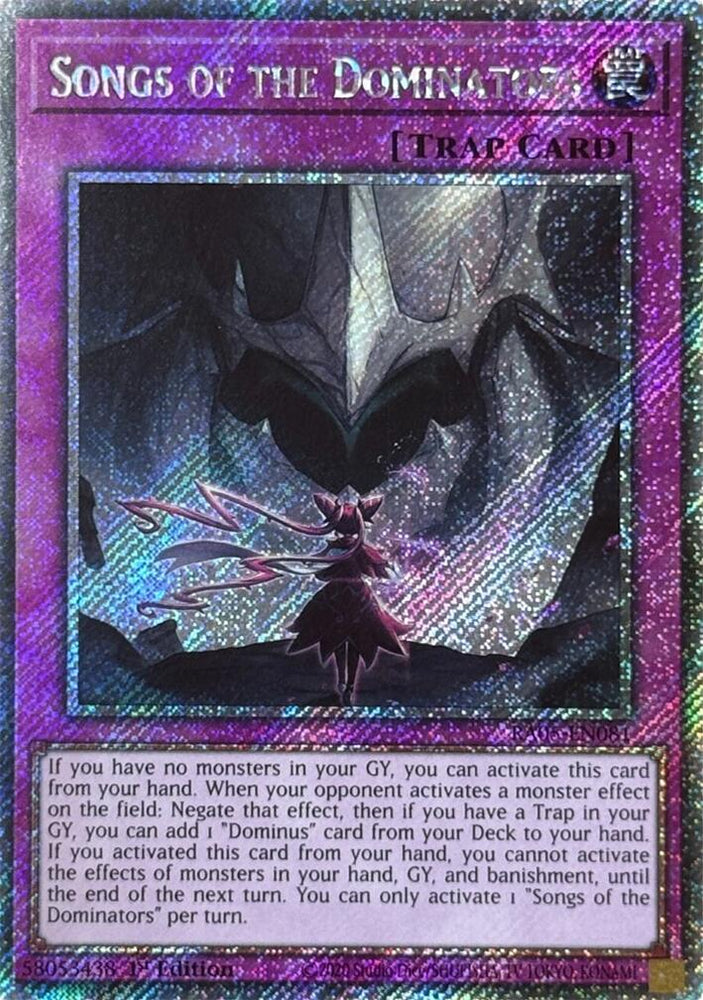 Songs of the Dominators (Platinum Secret Rare) [RA05-EN081] Platinum Secret Rare Yu-Gi-Oh!