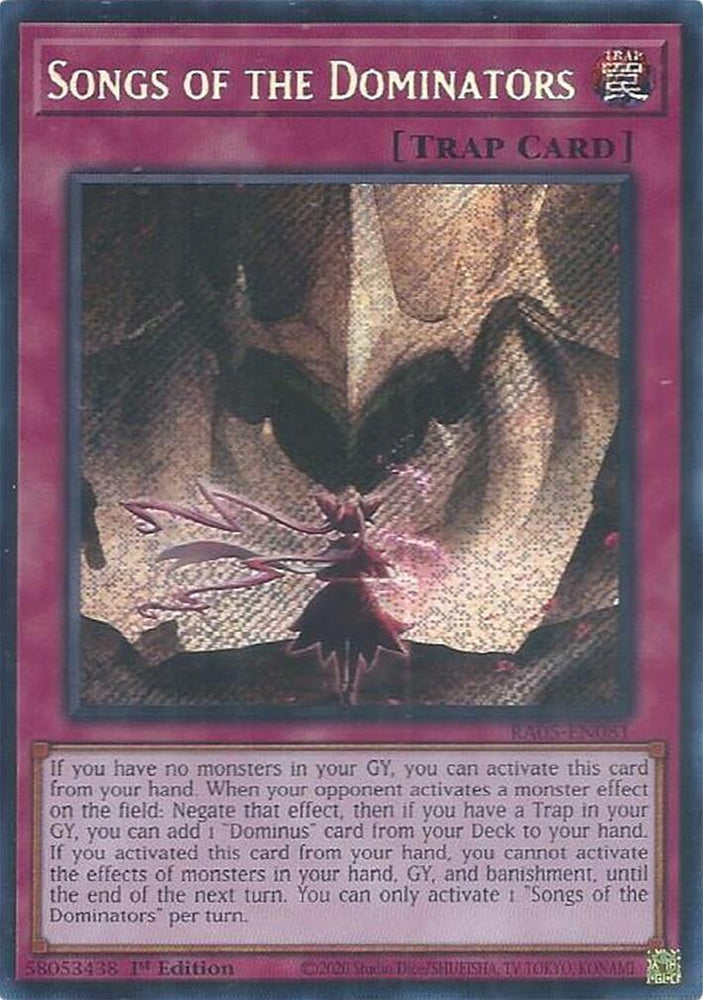 Songs of the Dominators (Secret Rare) [RA05-EN081] Secret Rare Yu-Gi-Oh!