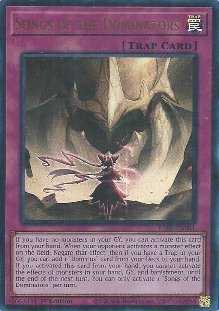 Songs of the Dominators (Ultra Rare) [RA05-EN081] Ultra Rare Yu-Gi-Oh!