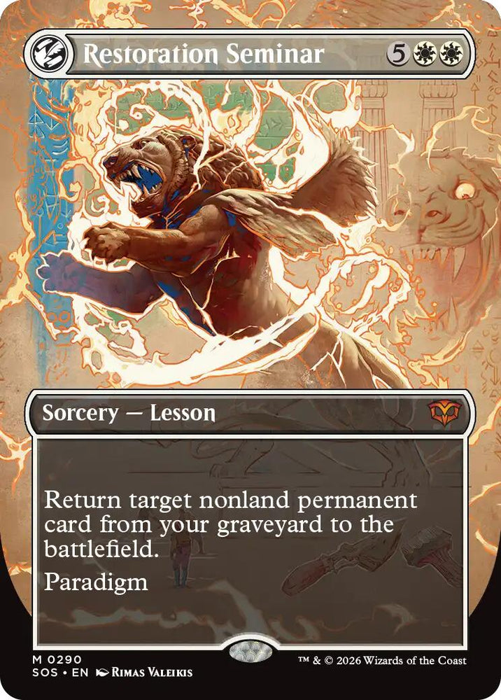 Restoration Seminar (Borderless) [Secrets of Strixhaven] Magic: The Gathering