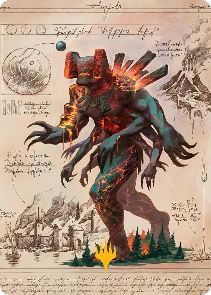 Magmablood Archaic Art Card (Gold-Stamped Planeswalker Symbol) [Secrets of Strixhaven Art Series] Magic: The Gathering
