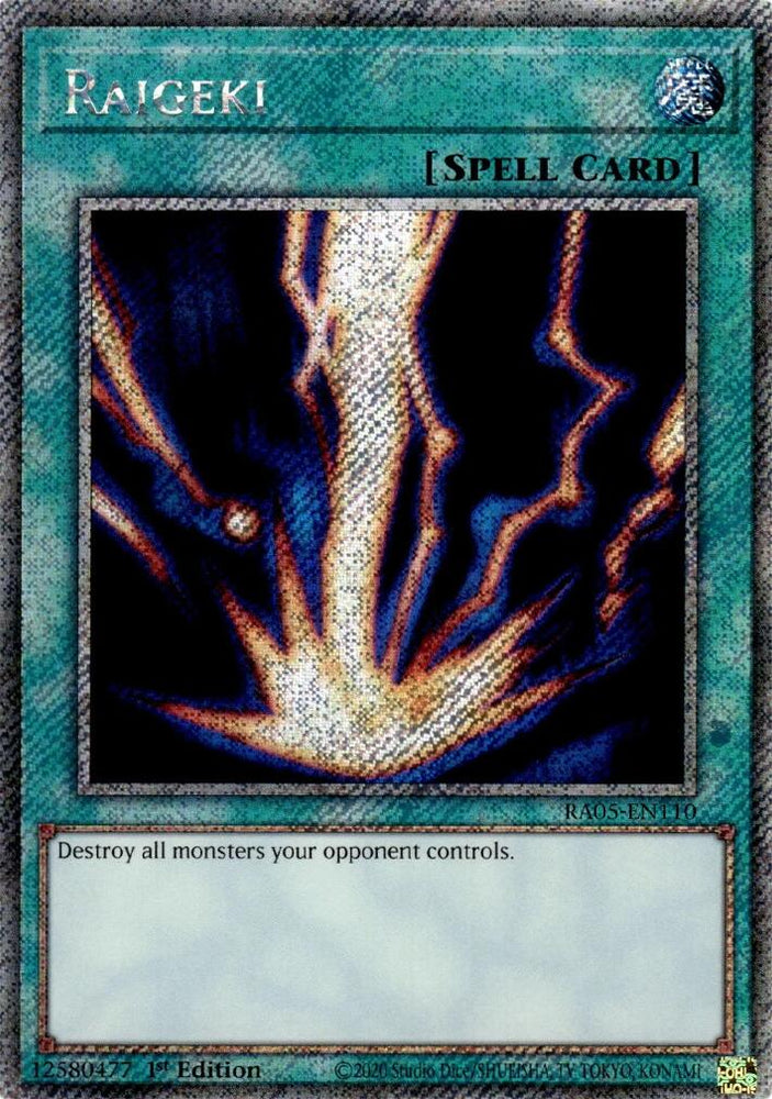 Raigeki (Platinum Secret Rare) [RA05-EN110] Platinum Secret Rare Yu-Gi-Oh!