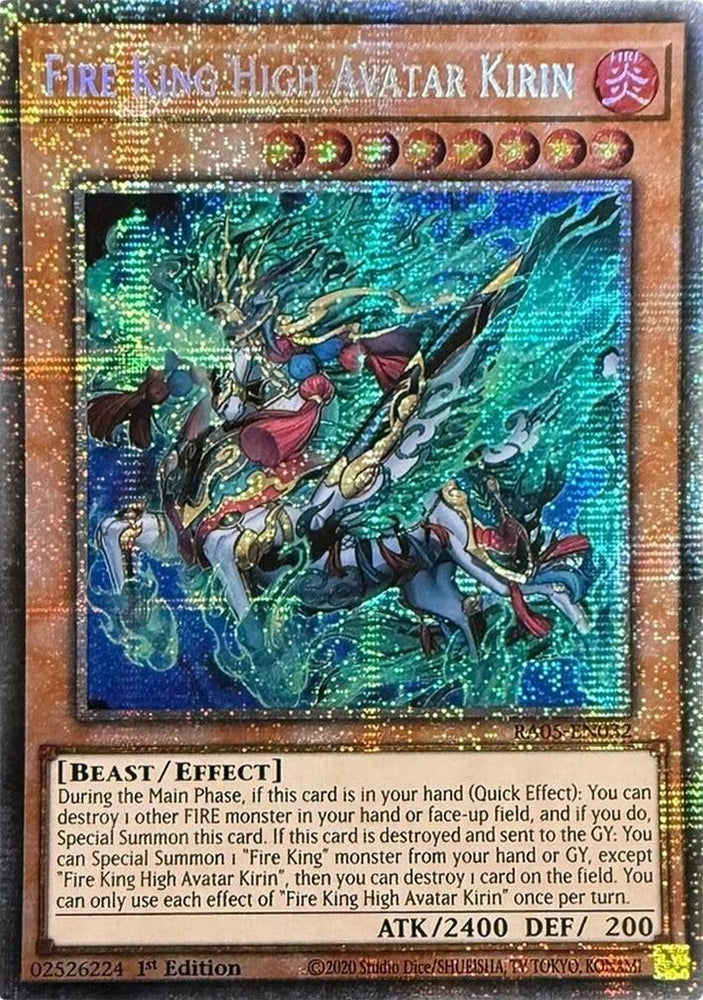 Fire King High Avatar Kirin (Starlight Rare) [RA05-EN032] Starlight Rare Yu-Gi-Oh!